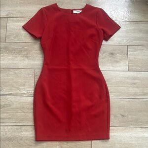 Likely Red Bodycon Mini Dress Crew Neck